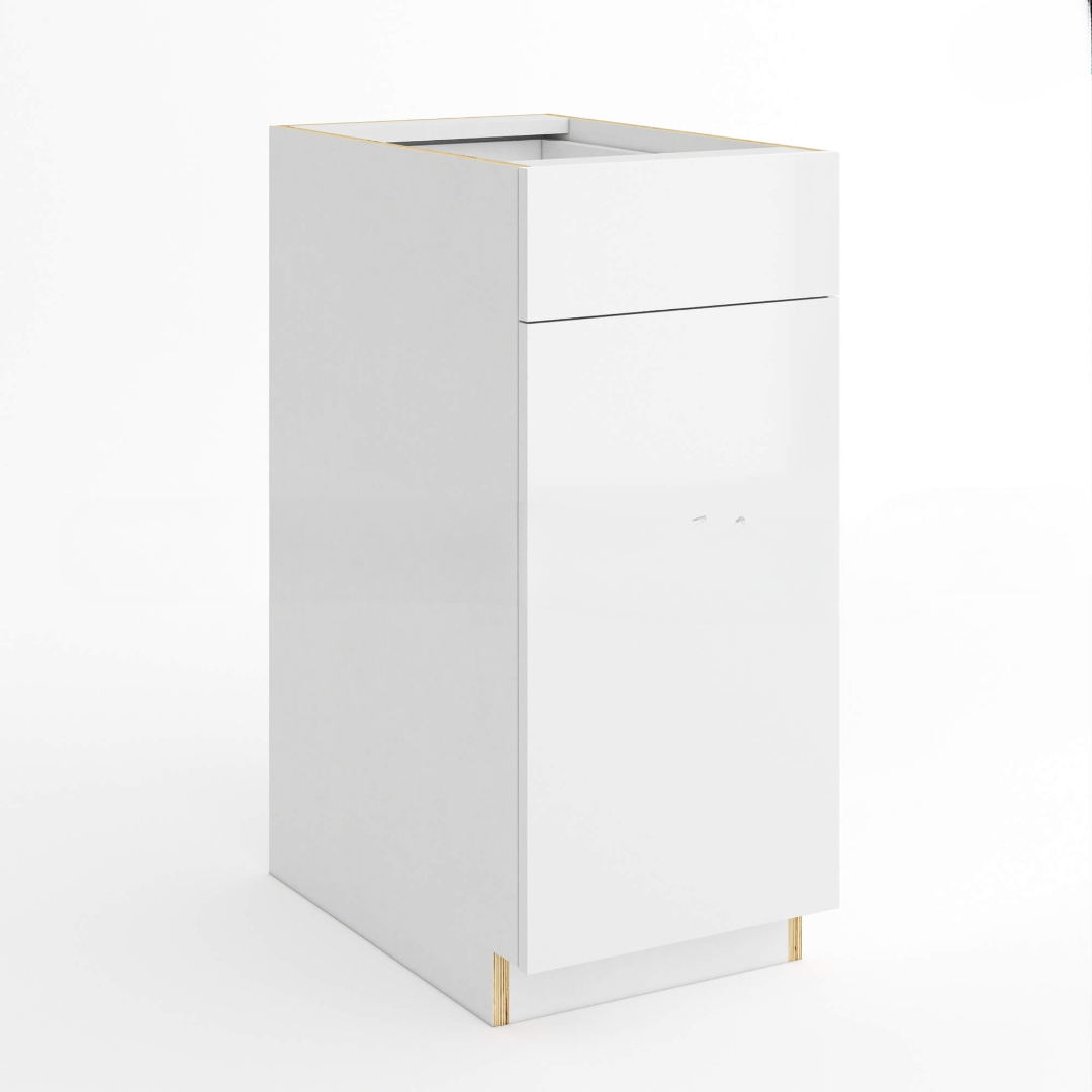 Frameless High Gloss White Cabinets