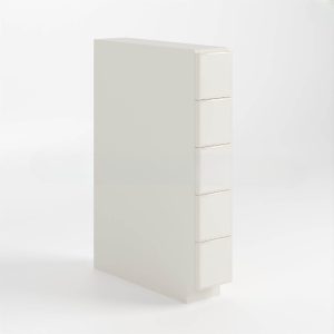 Charleston White Raised Panel Base Spice Cabinet with 5 Drawers