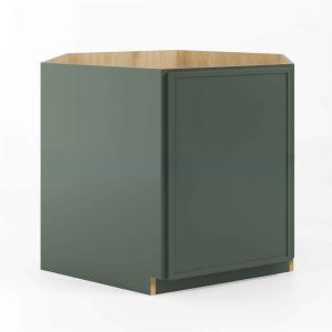 Slim Shaker Green Corner Sink Base Cabinet