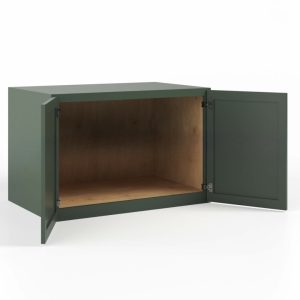 Slim Shaker Green Double Door Wall Cabinets- 24″H, 12″D